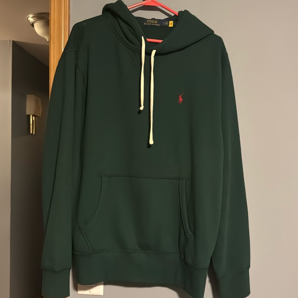 NEW RALPH LAUREN Mens Hoodie Dark Green Size Lg